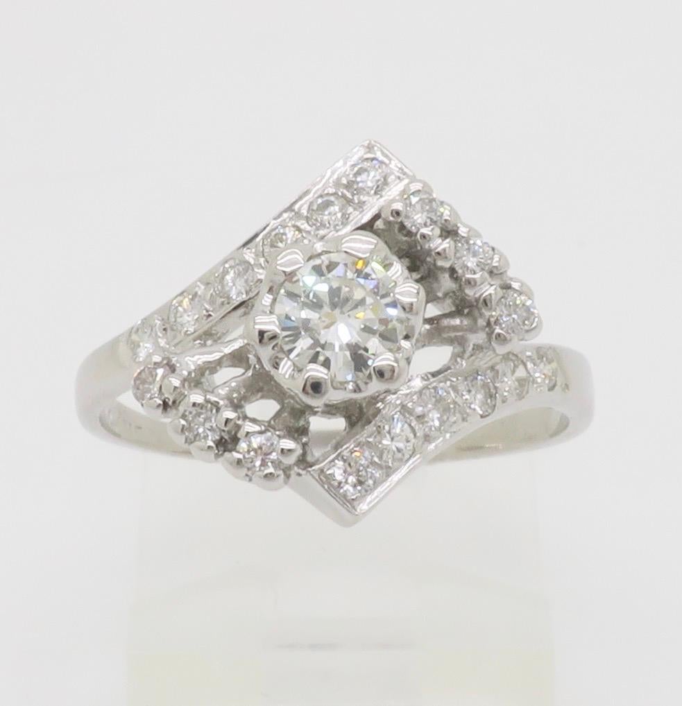 Vintage Diamond Bypass Ring For Sale 6