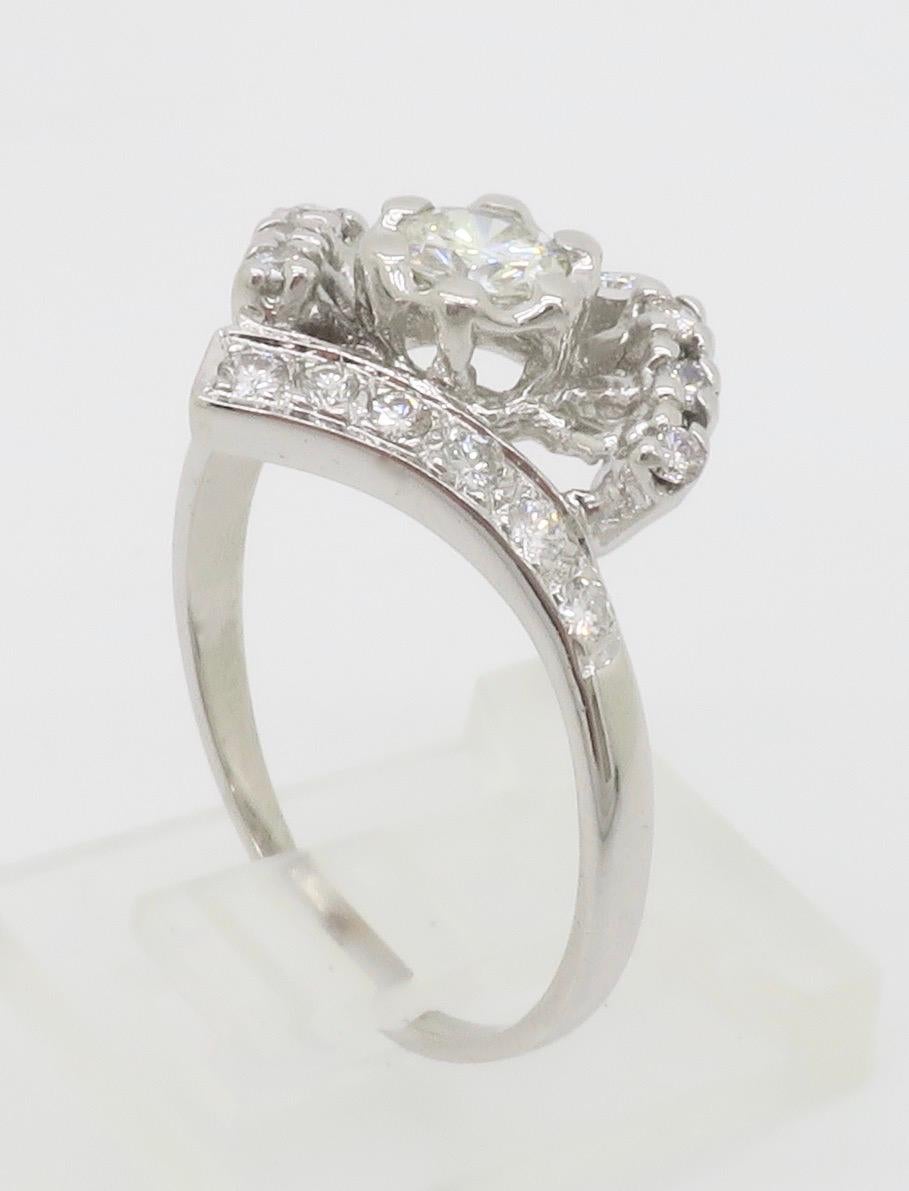 Vintage Diamond Bypass Ring For Sale 8