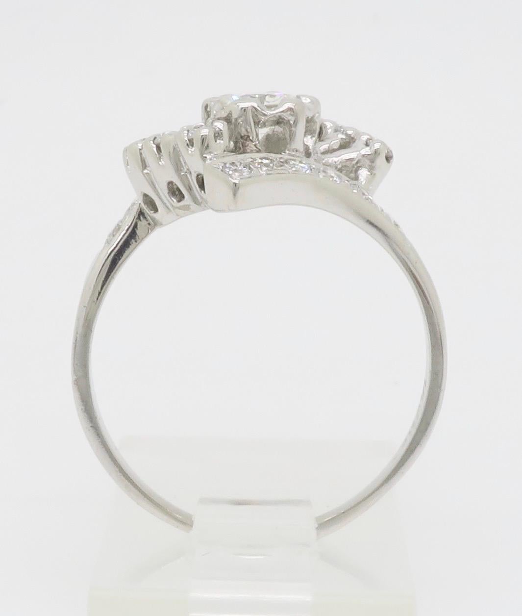 Vintage Diamond Bypass Ring For Sale 9