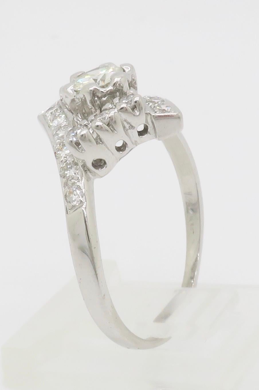 Vintage Diamond Bypass Ring For Sale 10