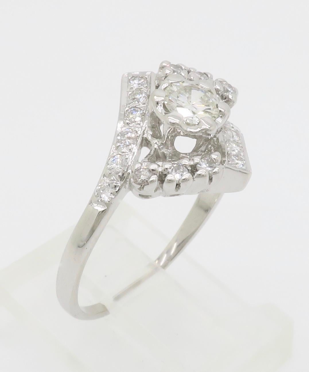 Vintage Diamond Bypass Ring For Sale 11