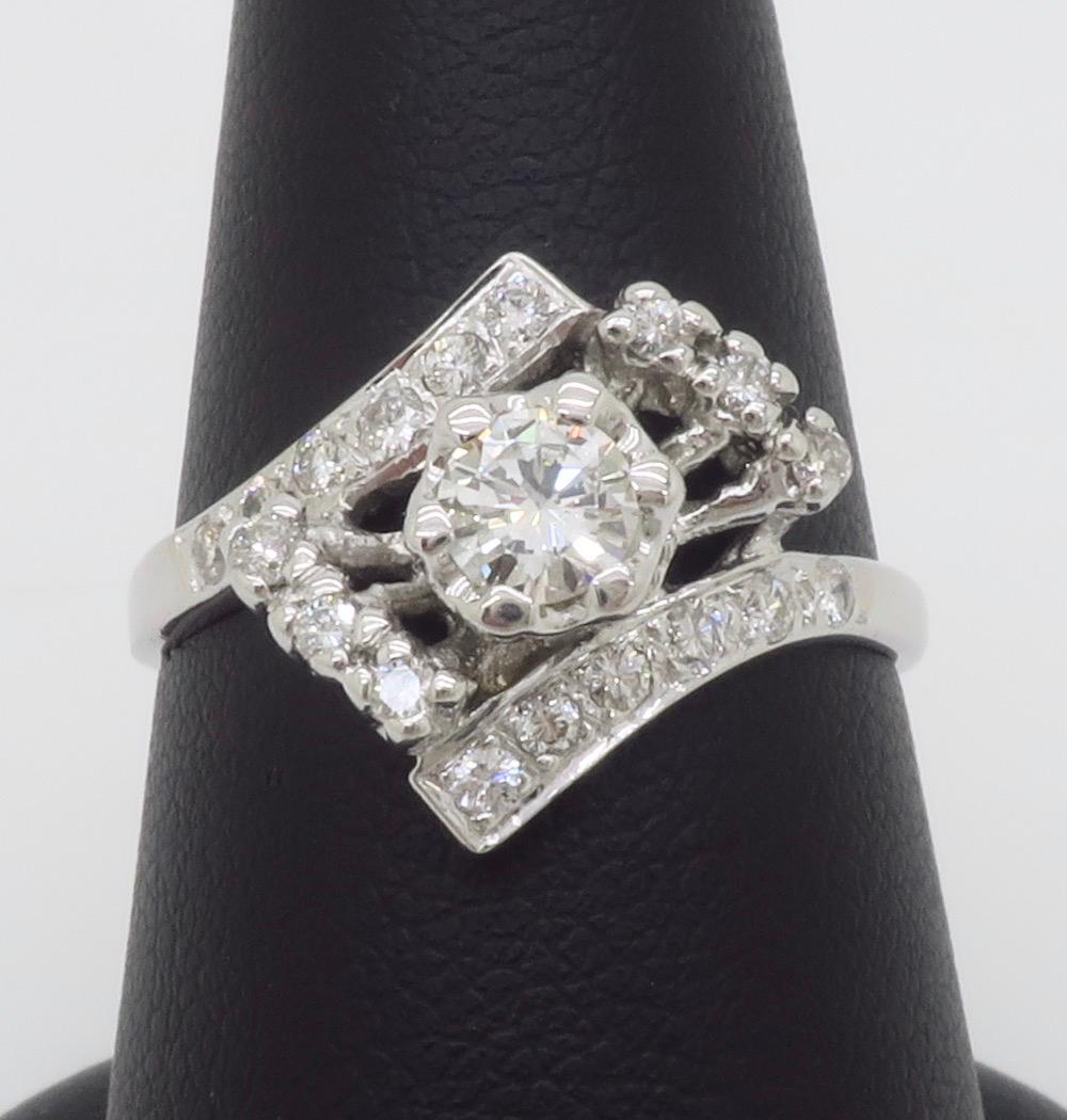 Vintage Diamond Bypass Ring For Sale 3