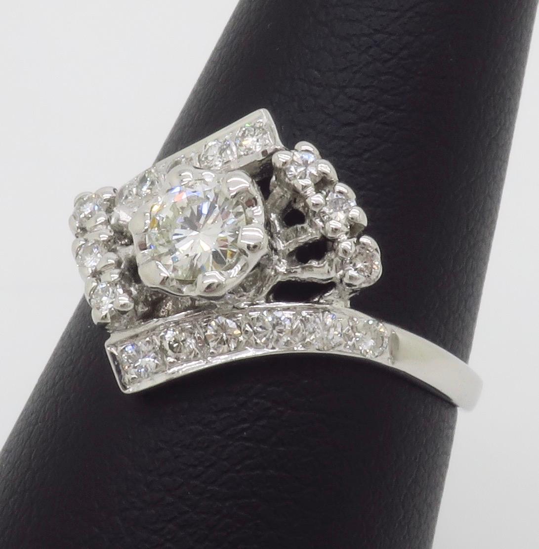 Vintage Diamond Bypass Ring For Sale 4