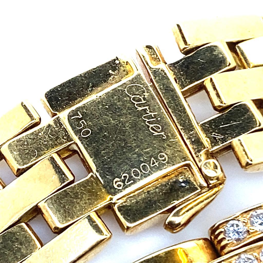Vintage Diamond Cartier Panthère Brick Link 18 Karat Gelbgold Kragen Halskette im Angebot 1