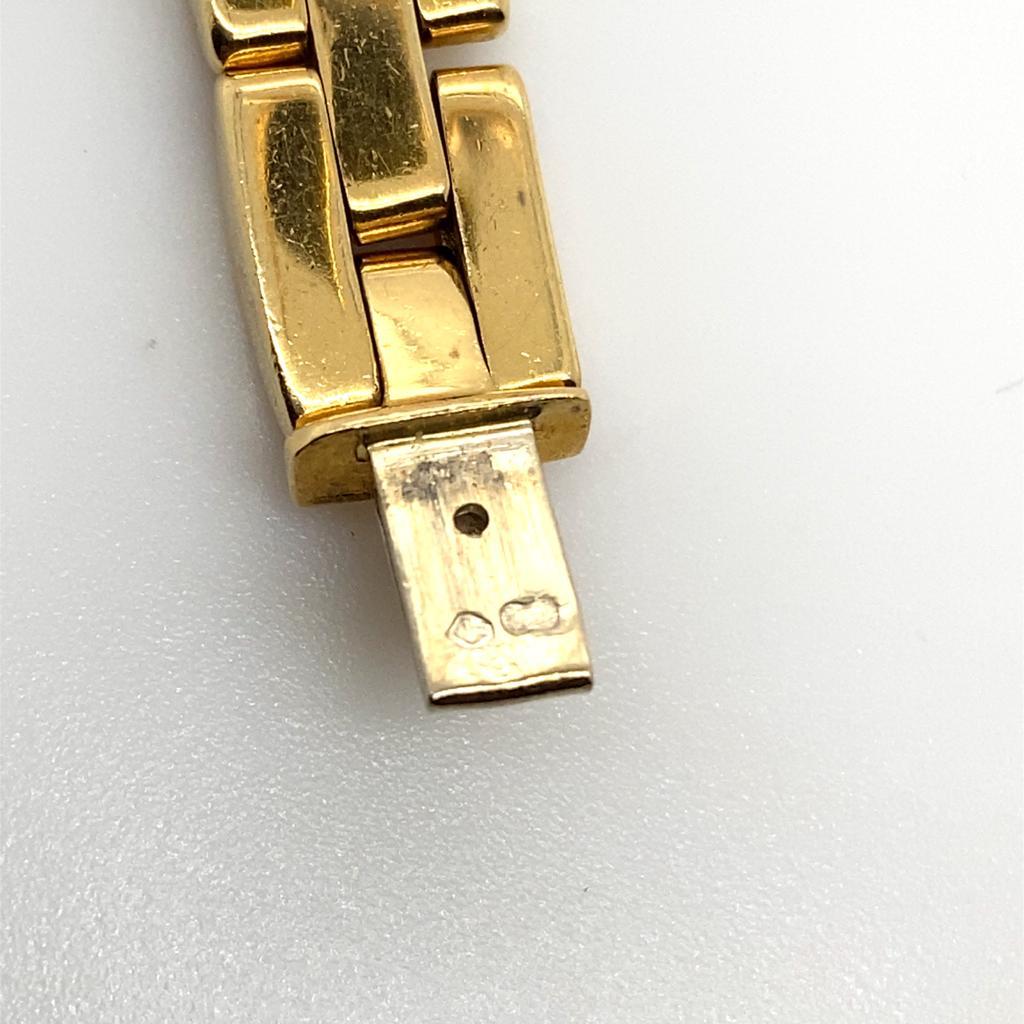 Vintage Diamond Cartier Panthère Brick Link 18 Karat Yellow Gold Collar Necklace In Good Condition For Sale In London, GB
