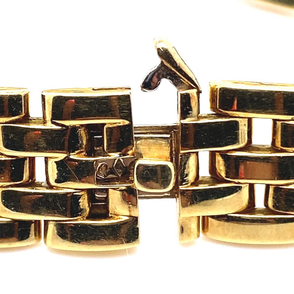 Vintage Diamond Cartier Panthère Brick Link 18 Karat Yellow Gold Collar Necklace For Sale 1