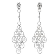 Vintage Diamond Chandelier Drop Earrings in White Gold