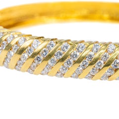 Vintage Diamond Channel Gold Bangle