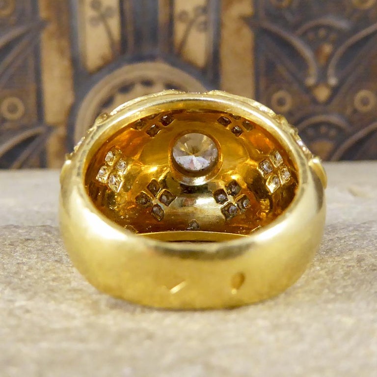Vintage Diamond Chunky Cocktail Ring in 18 Carat Gold, French Hallmarks