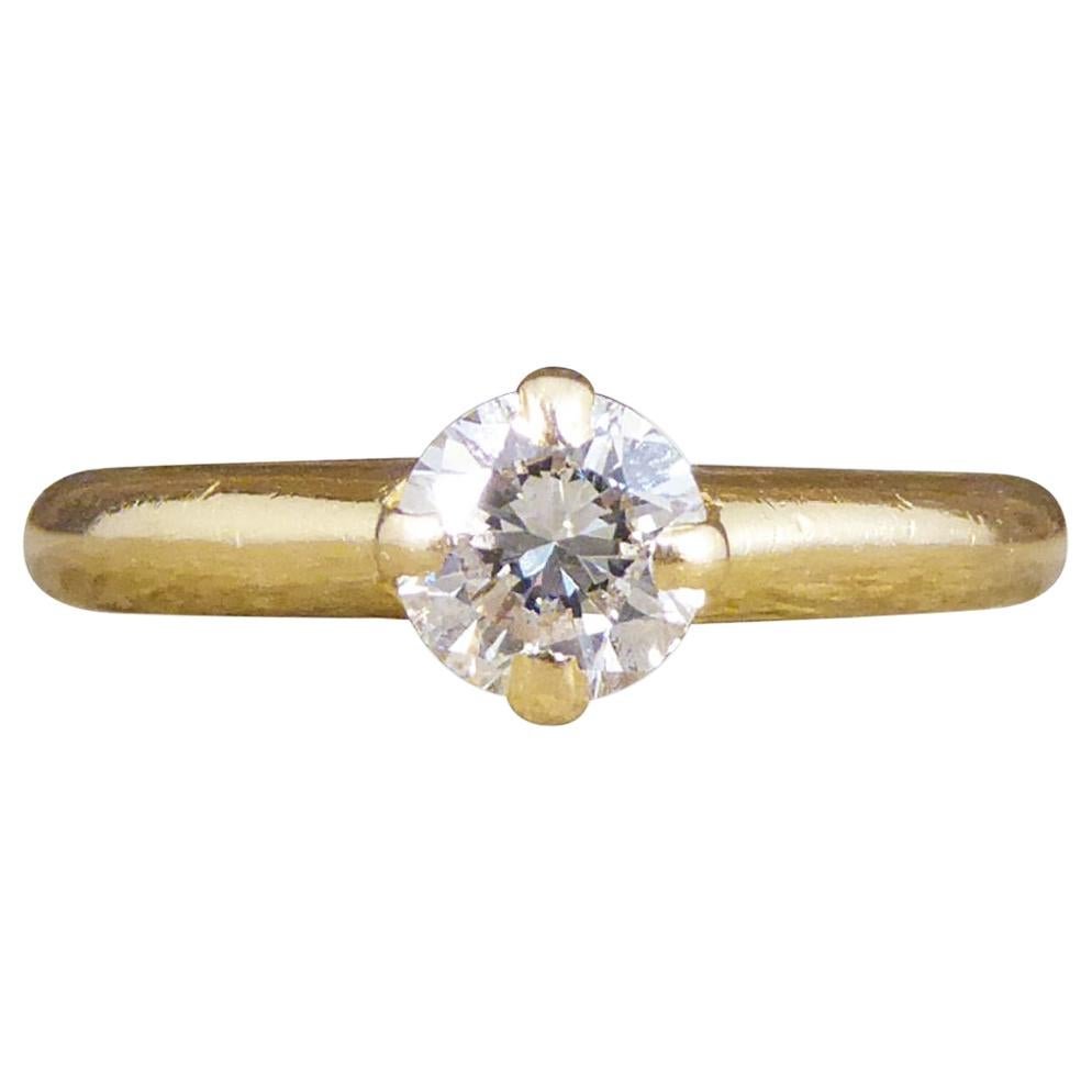 Vintage Diamond Claw Set Solitaire Engagement Ring in 18 Carat Yellow Gold