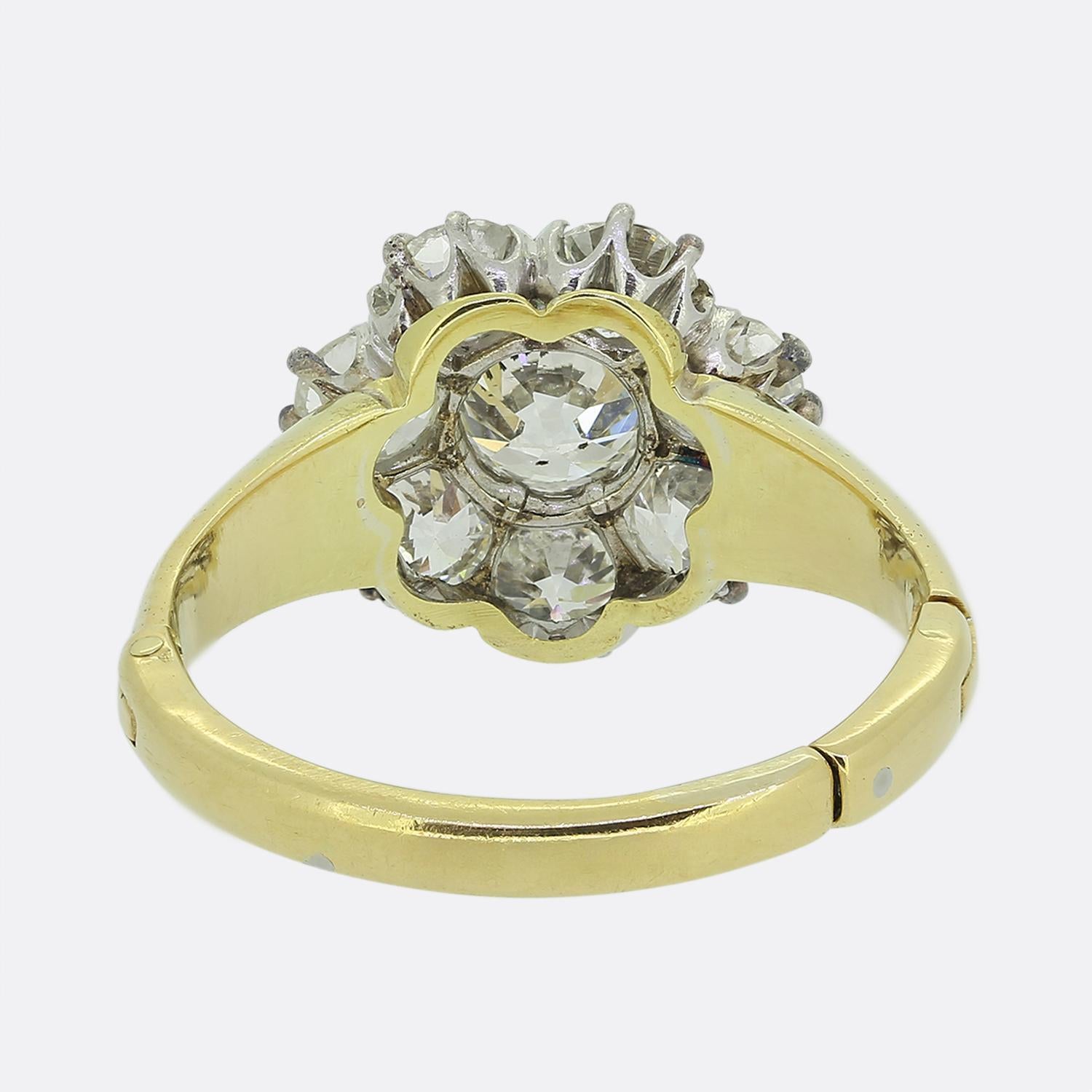 Vintage Diamant Cluster Arthritic Ring im Zustand „Gut“ im Angebot in London, GB