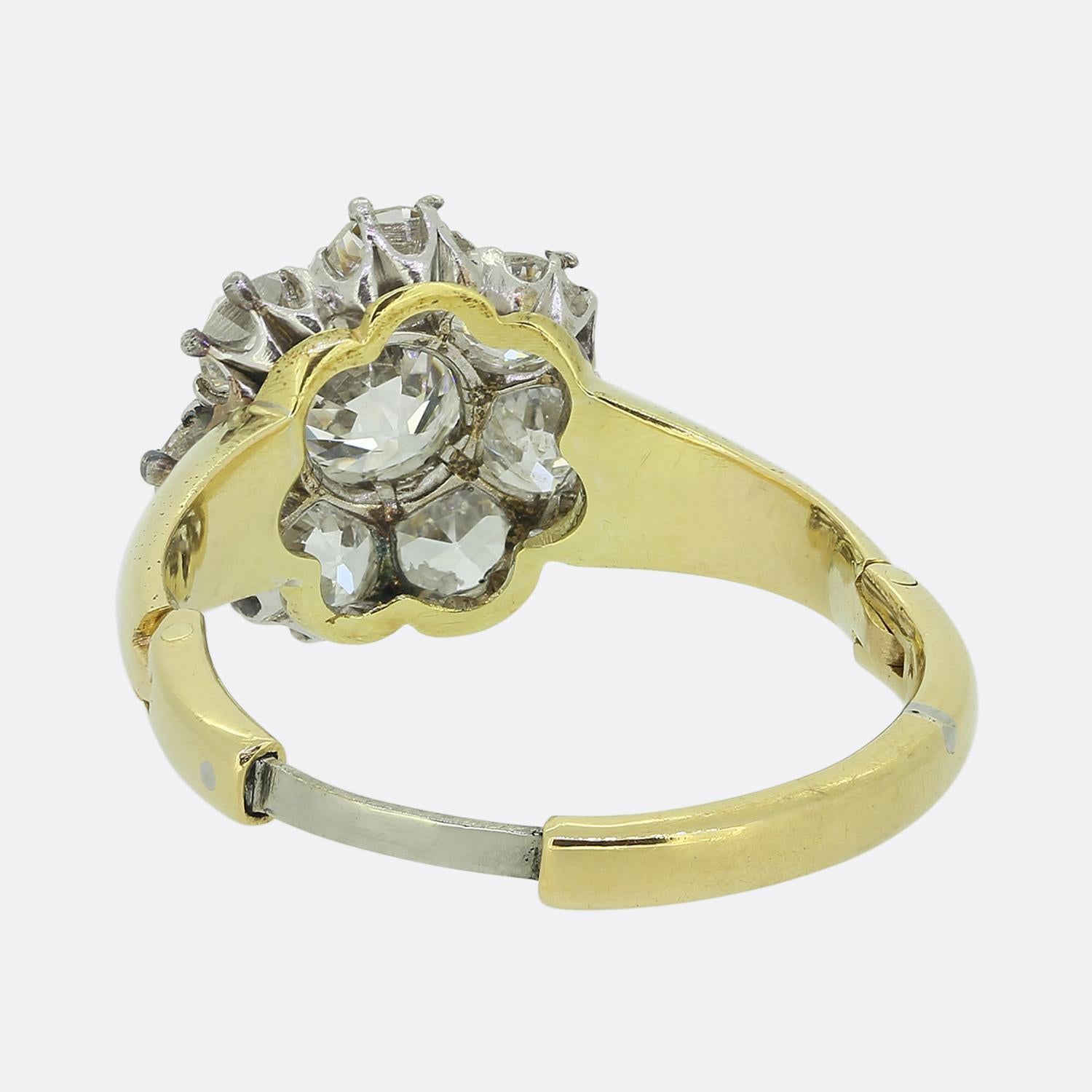 Women's or Men's Vintage Diamond Cluster Arthritic Ring For Sale