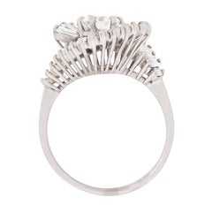 Vintage Diamond Cluster Dress Ring, circa 1960s