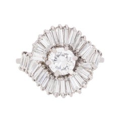 Vintage Diamond Cluster Dress Ring, circa 1960s