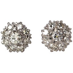Vintage Diamond Cluster Earrings