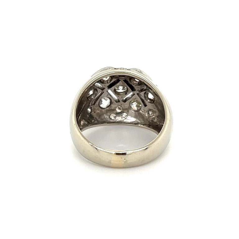 Vintage Diamond Cluster Gold Dome Ring For Sale at 1stDibs