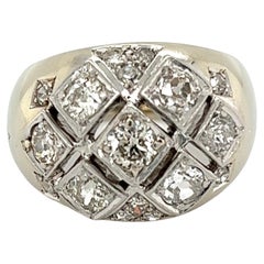 Used Diamond Cluster Gold Dome Ring 