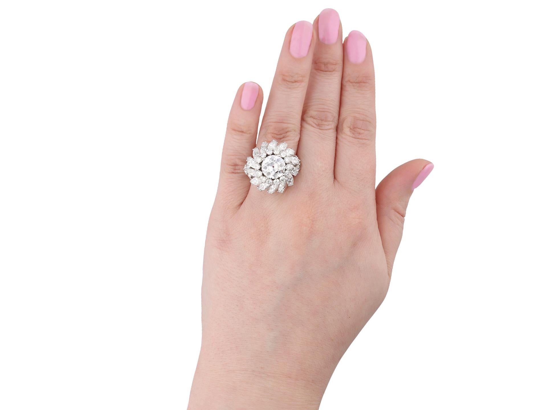 vintage round diamond cluster ring