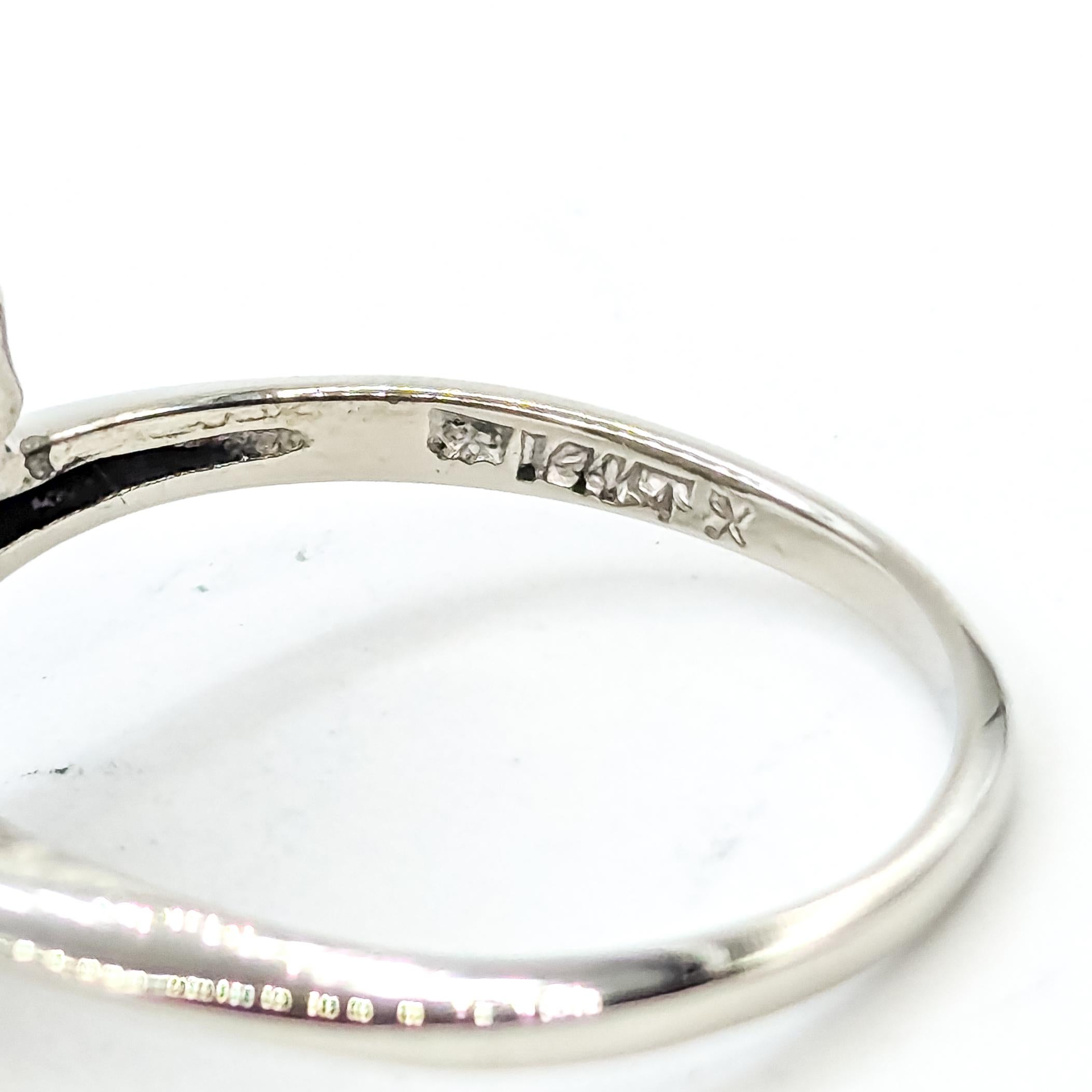 Vintage Diamond Cluster Ring in 14k white gold in vendita 4