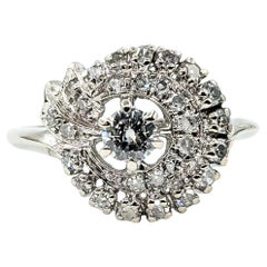 Vintage Diamond Cluster Ring in 14k white gold