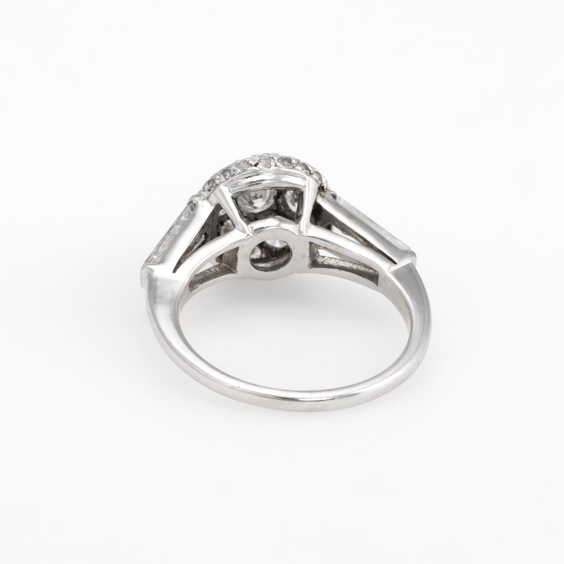Vintage Diamond Cluster Ring Platinum Mixed Cuts Estate Fine Jewelry 1