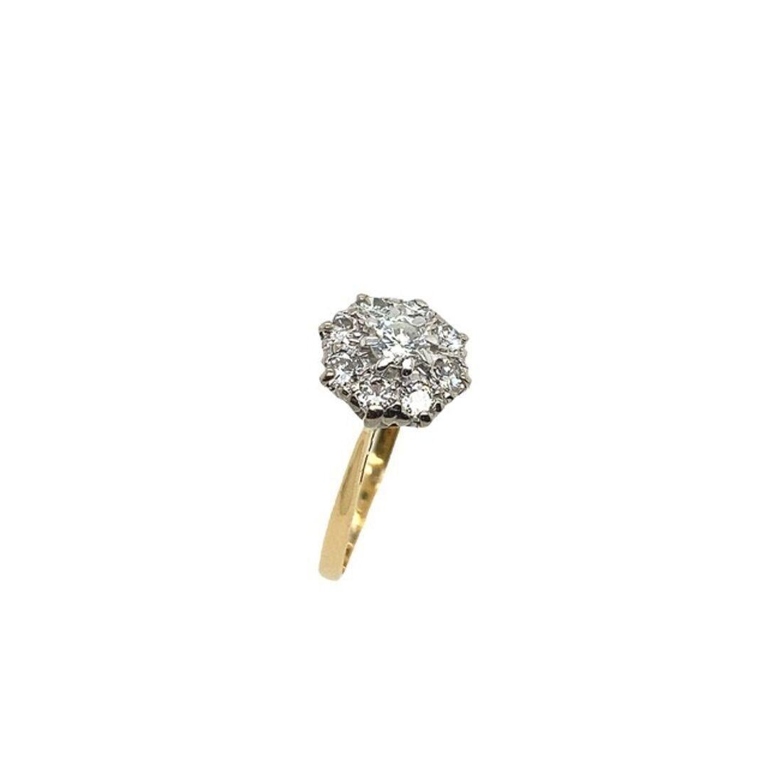Diamant-Cluster-Ring aus 18 Karat Gelbgold mit 0,50 Karat Diamanten im Vintage-Stil im Zustand „Hervorragend“ in London, GB