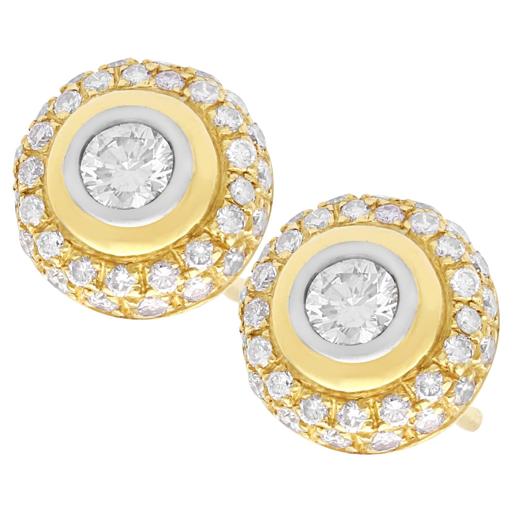 Vintage Boodles Diamond Leaf Earrings in Yellow Gold For Sale at