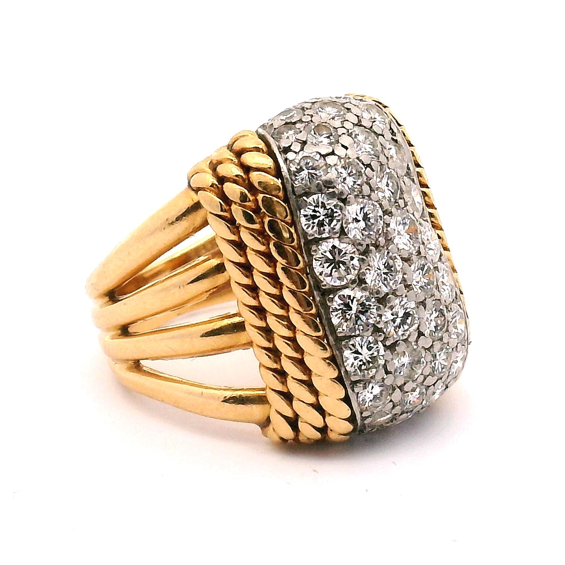 Art déco Bague de cocktail vintage en diamant Design/One en vente