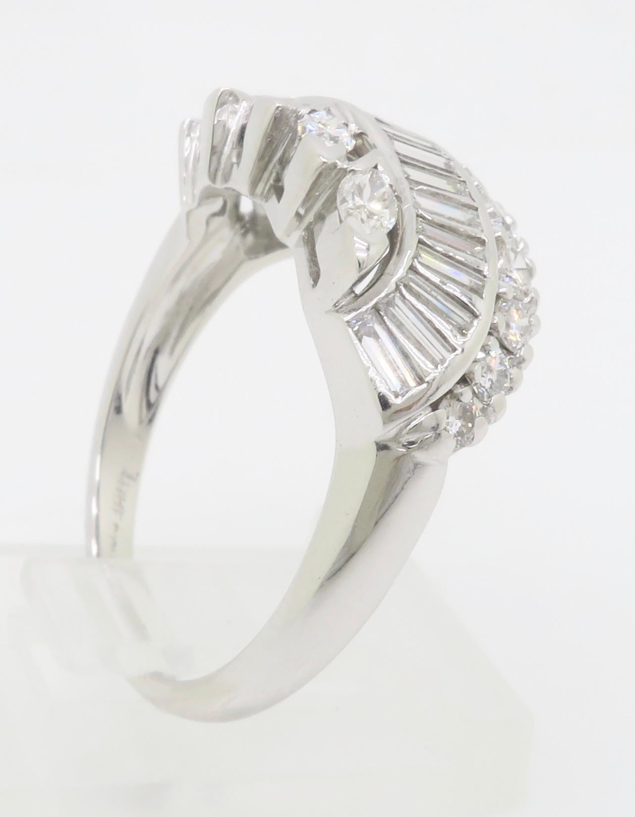 Vintage Diamond Cocktail Ring featuring Round, Baguette, and Marquise Diamonds For Sale 10