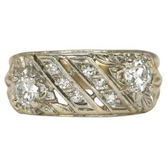 Vintage Diamond Cocktail Ring in 14k Yellow Gold