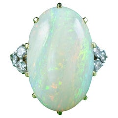 Vintage Diamond Cocktail Ring in 25 Carat Opal, 1975