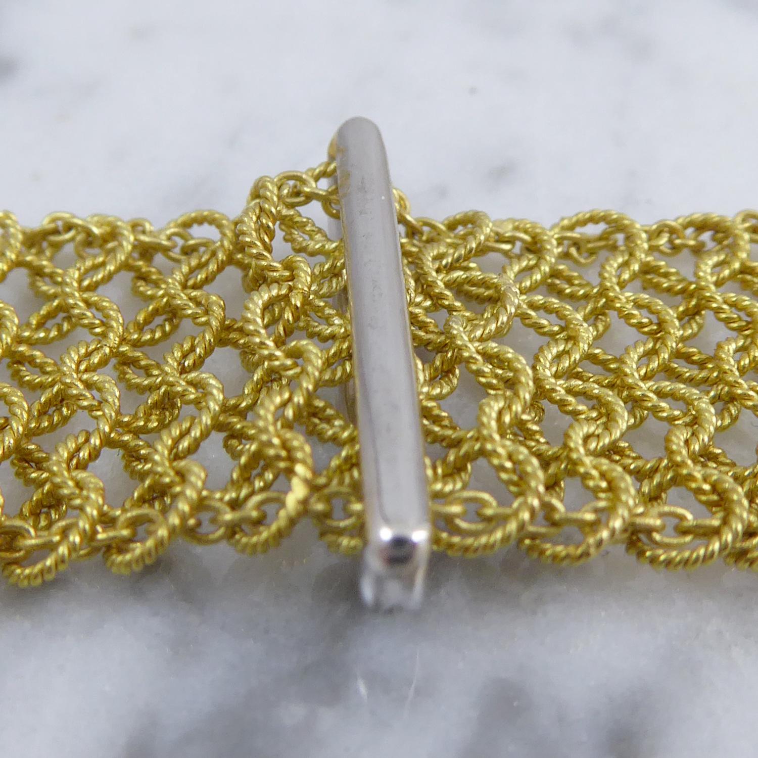 Vintage Diamond Collar on 18ct Gold Woven Mesh In Good Condition In Yorkshire, West Yorkshire