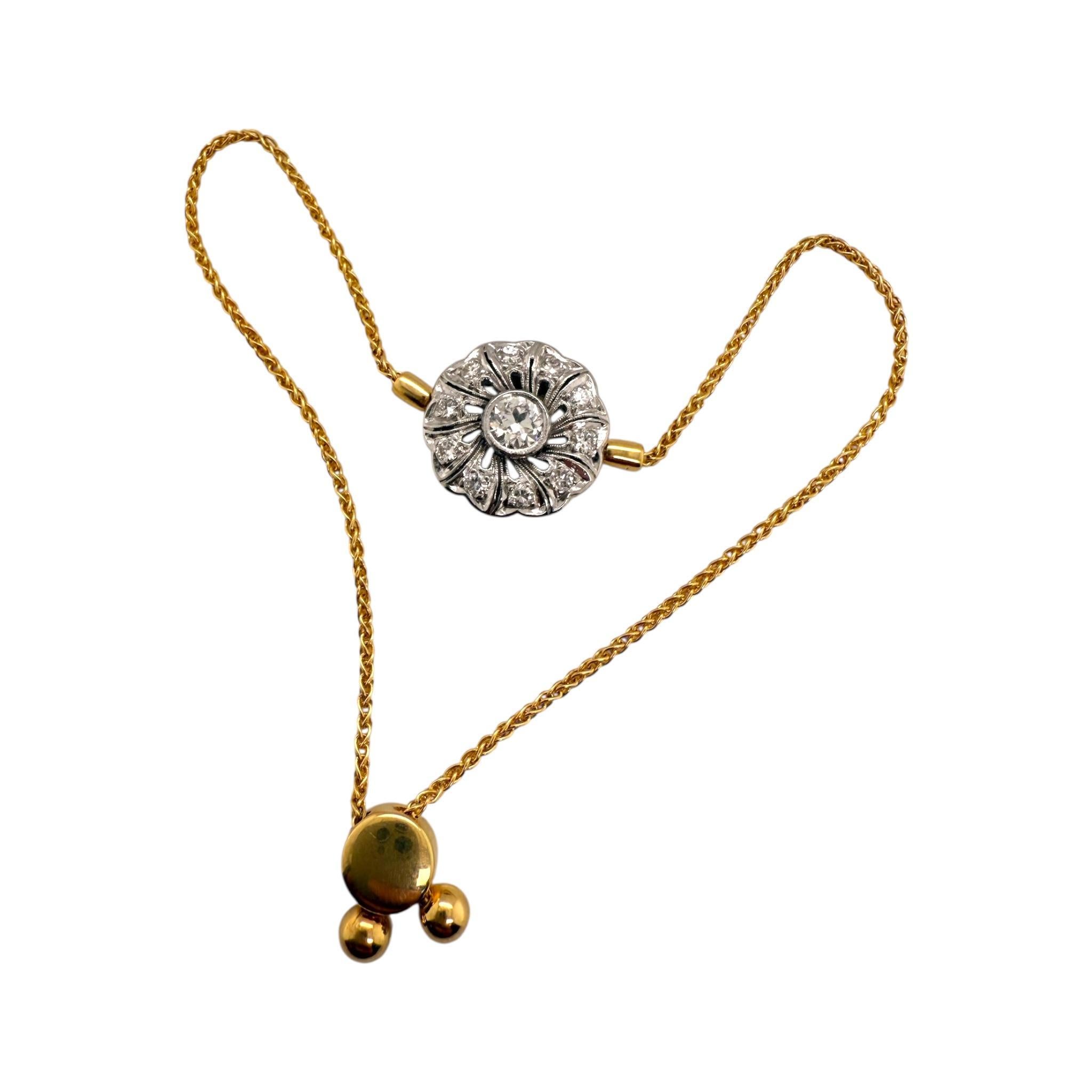 Bracciale stile Bolo con diamanti d'epoca In condizioni ottime in vendita a Montgomery, AL