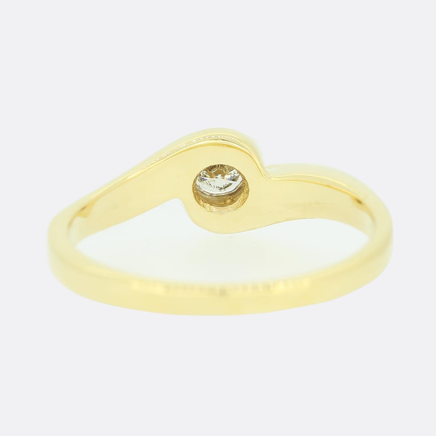 Brilliant Cut Vintage Diamond Crossover Ring
