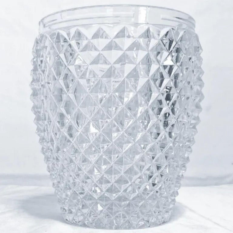 Vintage Diamond Cut Crystal Vase For Sale at 1stDibs