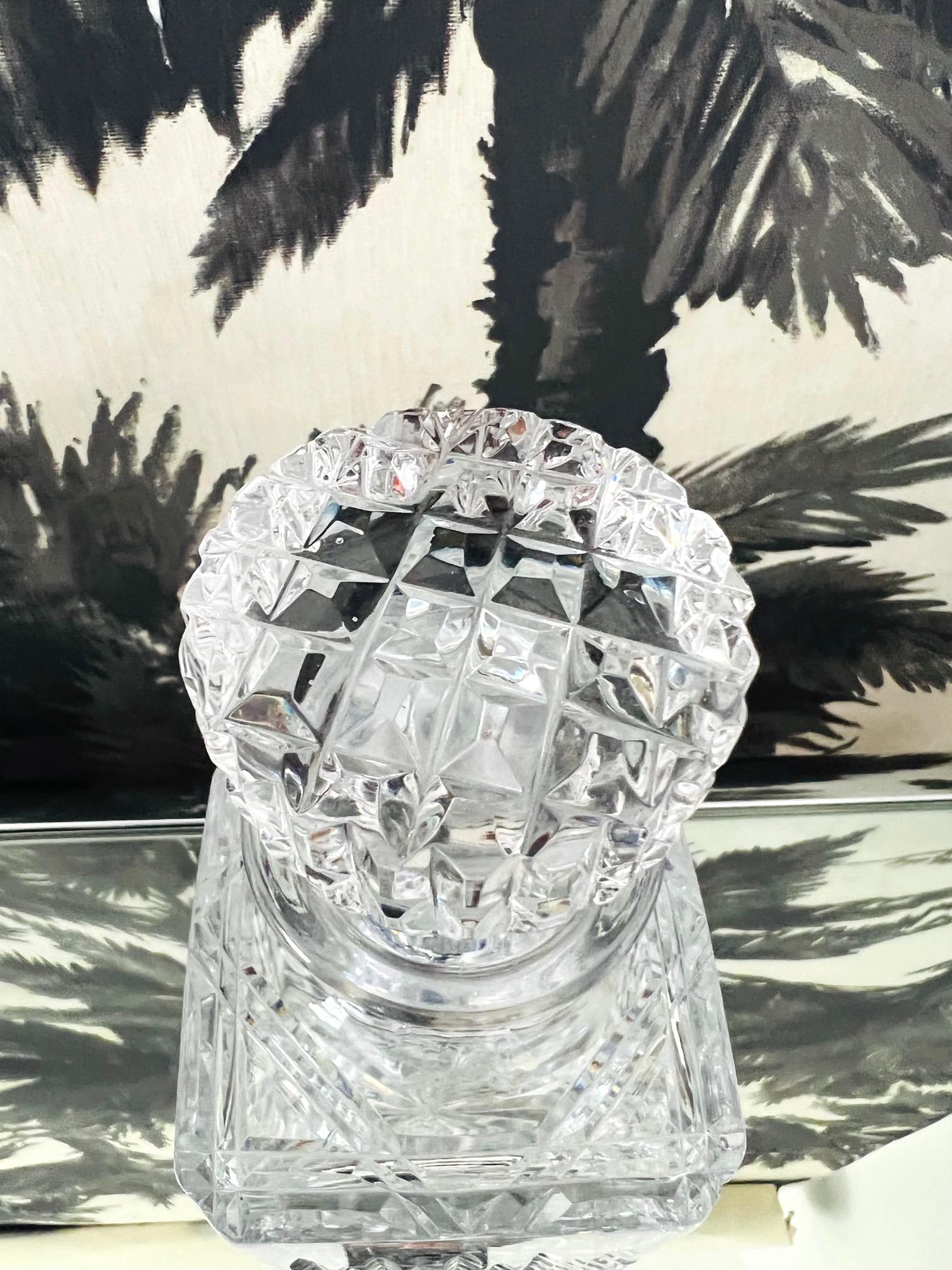 Late 20th Century Vintage Diamond Cut Whiskey Decanter by Waterford Crystal, c. 1980