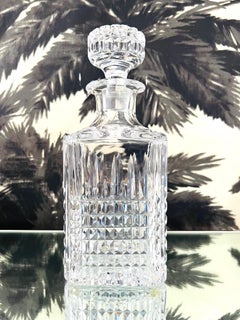 Vintage Diamond Cut Whiskey Decanter by Waterford Crystal, c. 1980