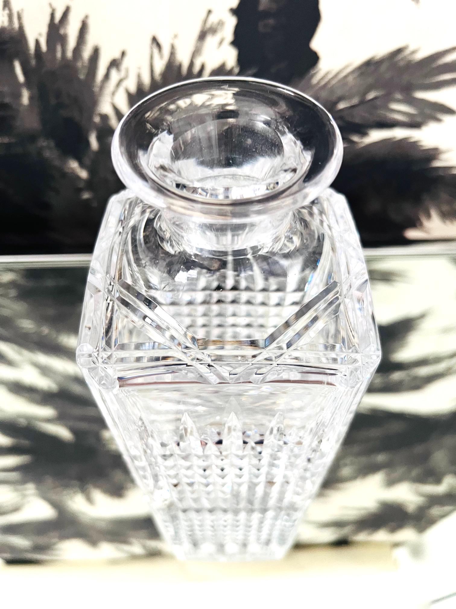 Vintage Diamond Cut Whiskey Decanter by Waterford Crystal, c. 1980 In Excellent Condition In Fort Lauderdale, FL