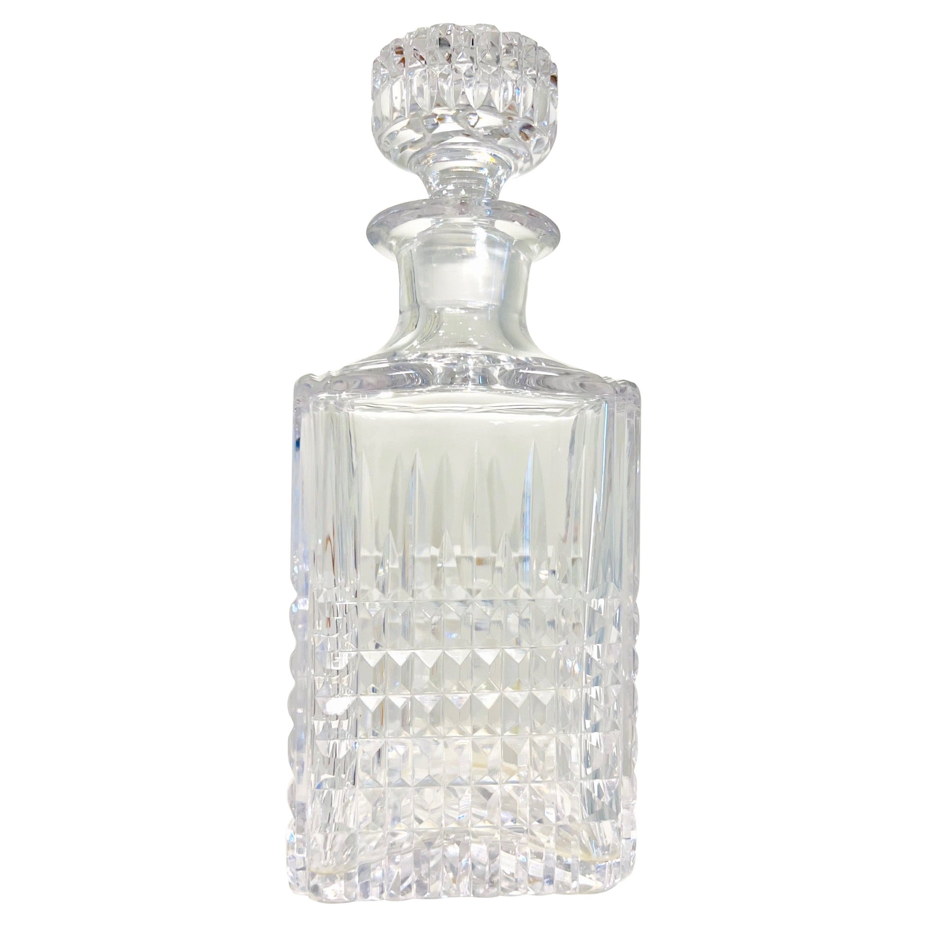 Vintage Diamond Cut Whiskey Decanter by Waterford Crystal, c. 1980