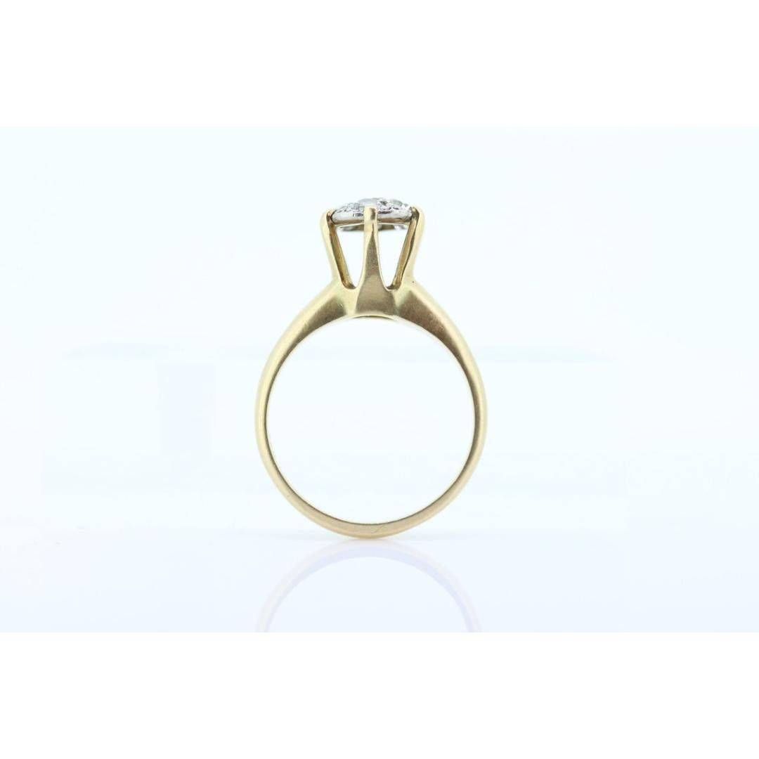 Vintage from the 1950s
Materials: Platinum
Gemstone: Diamond
Gem color: Colorless
Band color: Gold
Adjustable
Style: Art deco
Beautiful Diamond Ring.

Appraised at $2000 Replacement Value. Appraisal is included.

Made sometime in 1950s,

Condition: