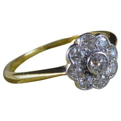 Vintage Diamond Daisy Cluster Engagement Ring, Circa 1930s/1940s