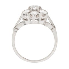 Vintage Diamond Daisy Cluster Ring 2.15 Carat Total, circa 1940s