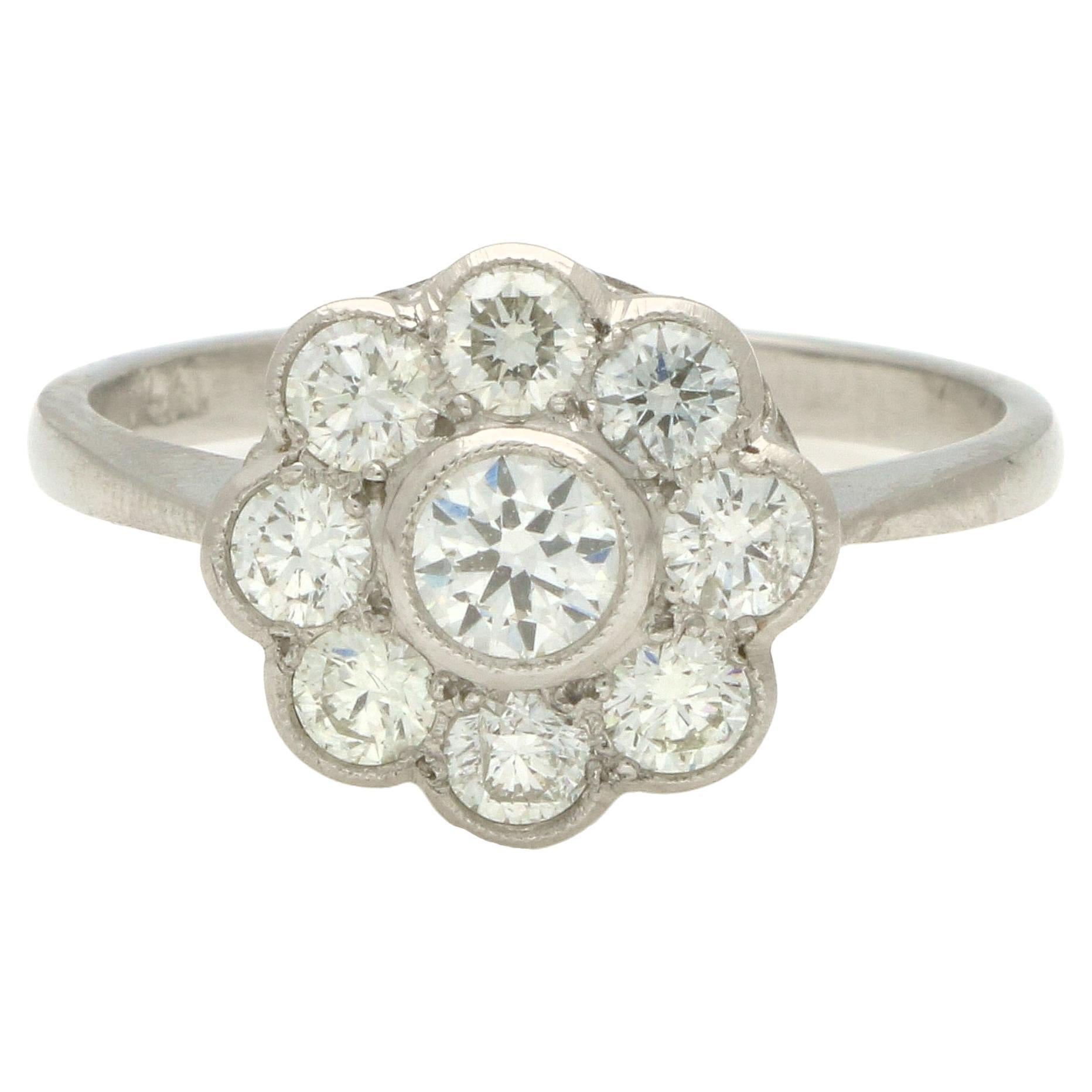 Vintage Diamond Daisy Cluster Ring