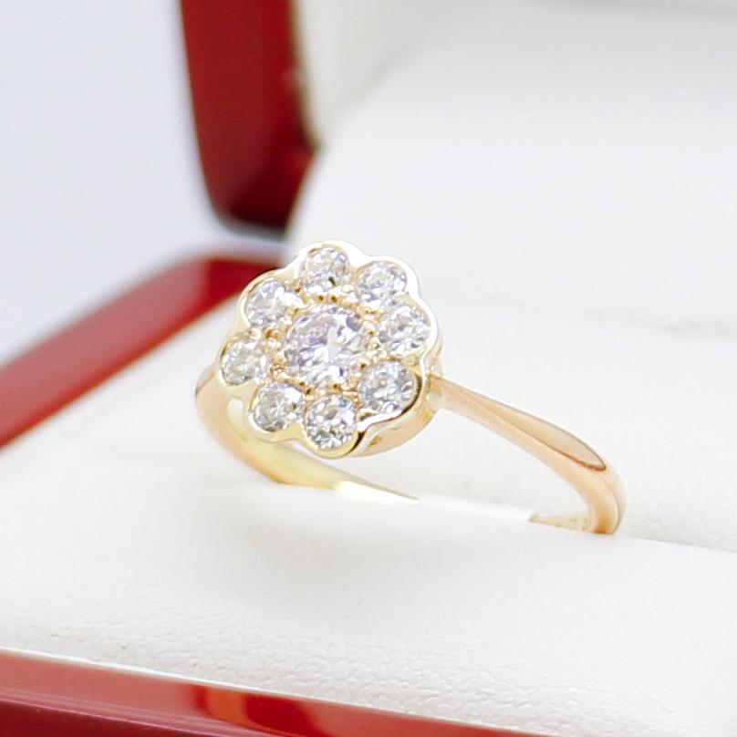 Vintage Diamond Daisy Engagement Ring, Fully Restored 2