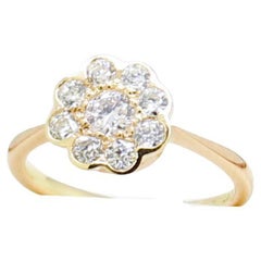 Vintage Diamond Daisy Engagement Ring, Fully Restored