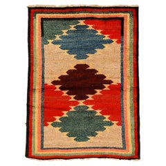 Vintage Diamond Design Colourful Tulu Rug