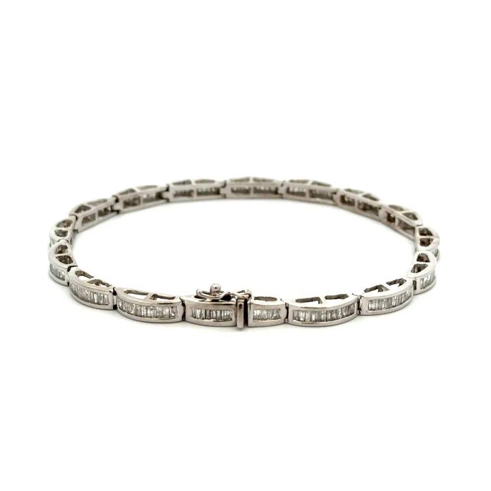 Vintage Diamond Dome Link Gold Line Tennis-Armband Estate Fine Jewelry im Zustand „Hervorragend“ im Angebot in Montreal, QC