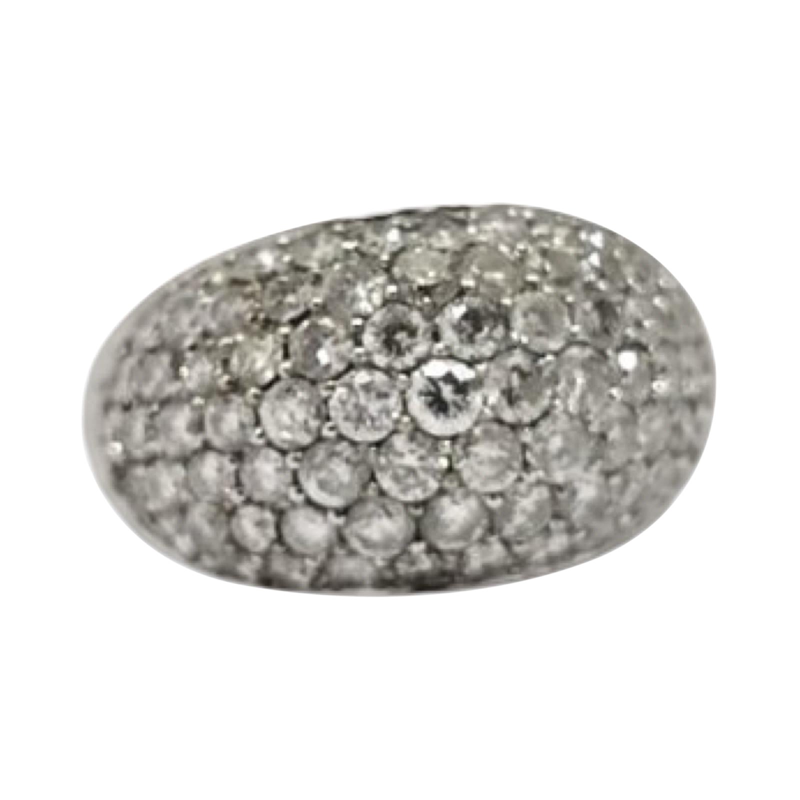 Vintage Diamant-Kuppel-Ring 2,35 tcw in 14K Weißgold Französisch Pavé-Stil
