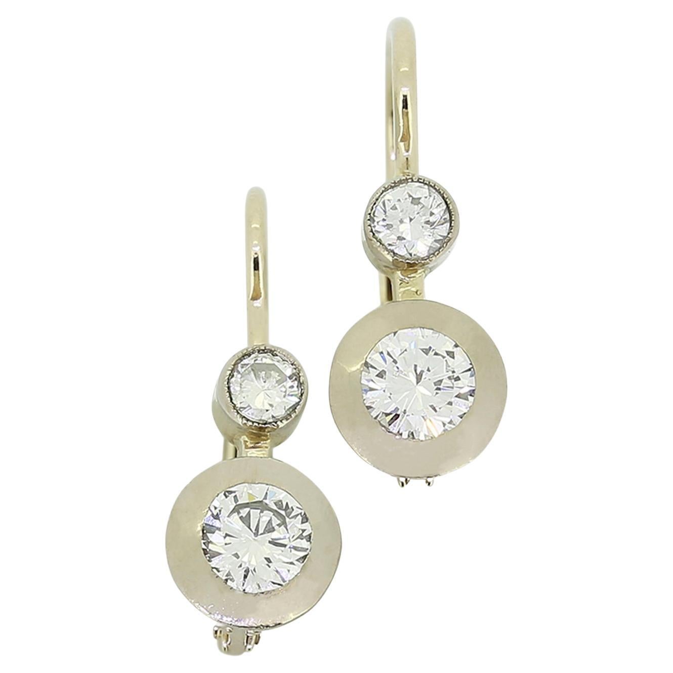 Orecchini a goccia con diamante vintage