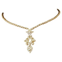 Collier pendentif vintage à diamant 2 cttw en or jaune 18k